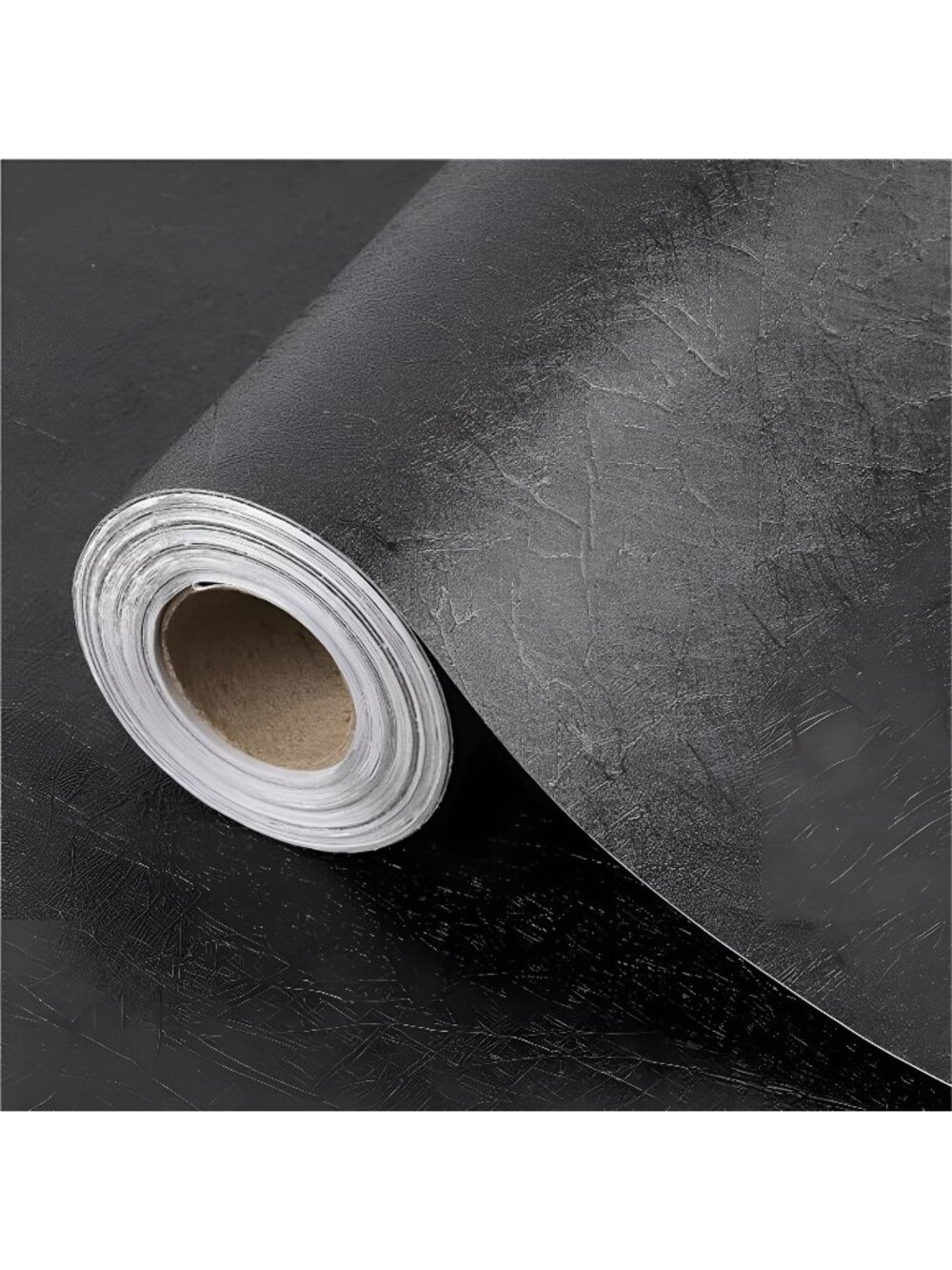 Peel and Stick Wallpaper Black Silk Wall Paper 15.7 x 98"Self Adhesive Wallpaper